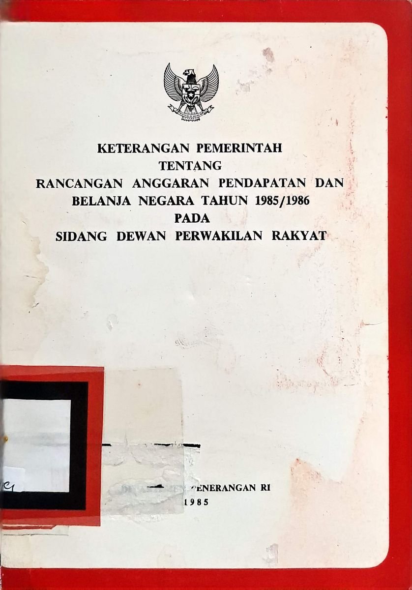 Anggaran Pendapatan Tahun 1985/1986