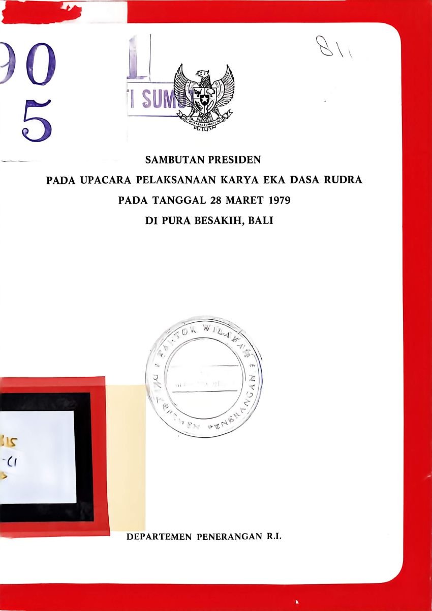 Kata Sambutan Presiden 1979 Di Pura Basakih, Bali