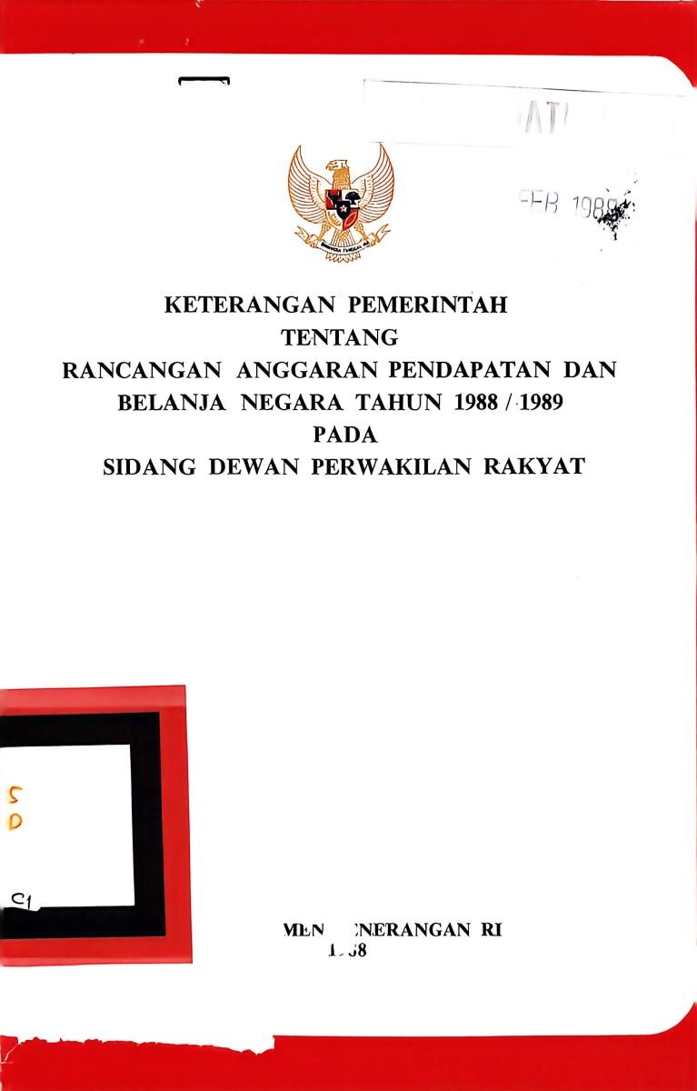 Anggaran Pendapatan Tahun 1988/1989