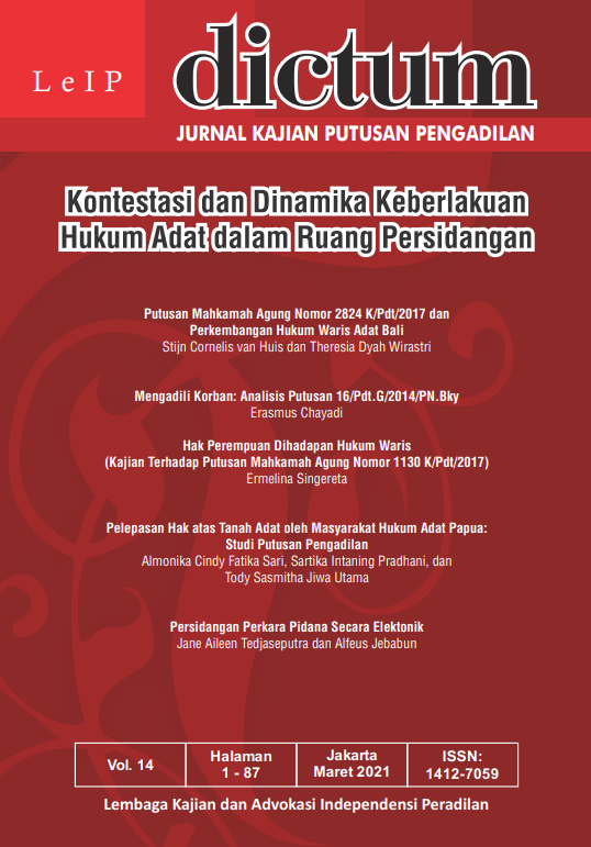 Kontestasi dan Dinamika Keberlakuan Hukum Adat dalam Ruang Persidangan