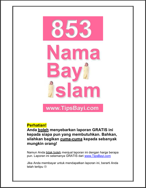 853 Nama Bayi Islam
