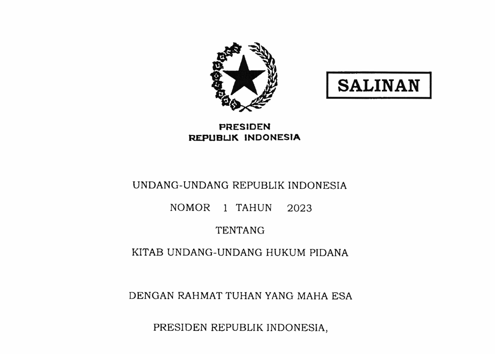 KITAB UNDANG-UNDANG HUKUM PIDANA